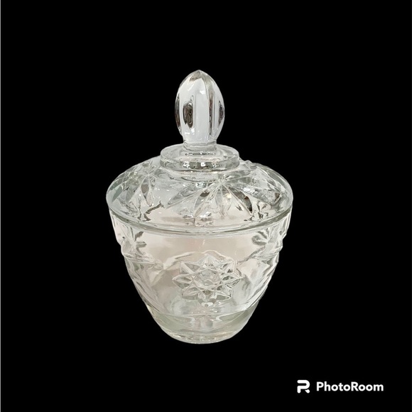 Star of David Anchor Hocking Prescut Clear Glass Creamer and Sugar Bowl Vintage - Picture 14 of 14